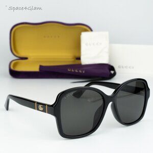 Gucci Women Sunglasses Black Grey Butterfly GG0765SA 002 BRAND NEW